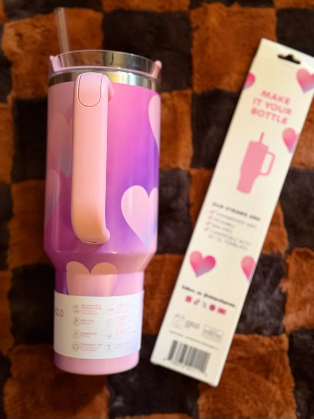 Stanley Valentine’s Day 2026 Tumbler 40 oz Powder Pink Heart Gradient Exclusive - Picture 6 of 8